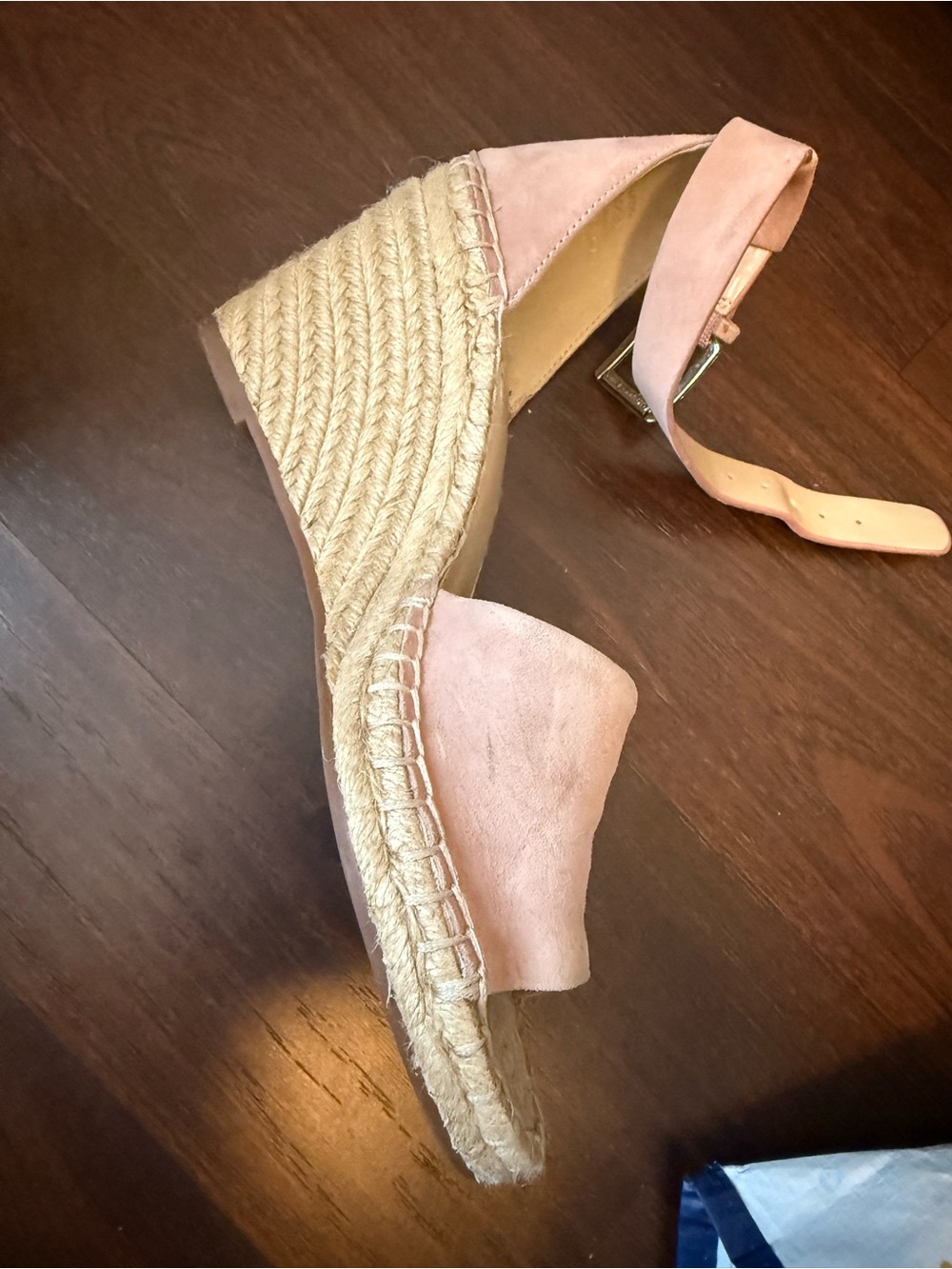 Vince Camuto Blush Suede Espadrille Wedge Sandals - Picture 8 of 13